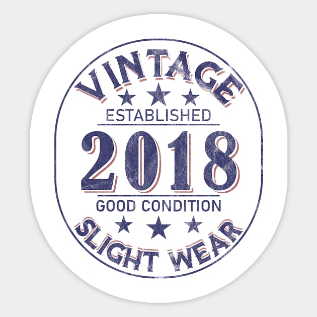 Vintage Established 2018 Sticker by Stacy Peters Art